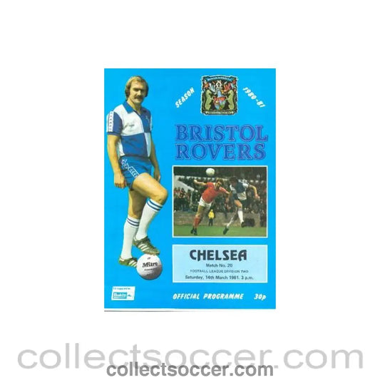 1981 - Bristol Rovers vChelsea official programme 14/03/1981