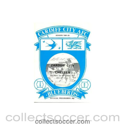 1981 - Cardiff City vChelsea official programme 05/09/1981 - Collect Soccer