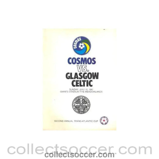 1981 - Cosmos v Glasgow Celtic official programme 12/07/1981 - Collect Soccer