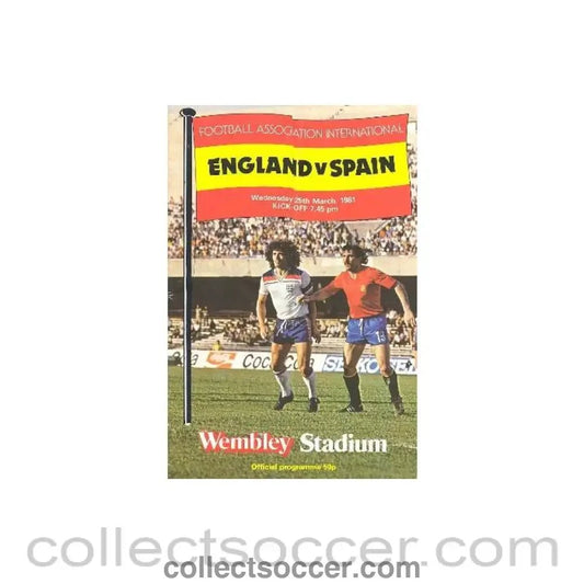 1981 England v Spain official programme 25/03/1981 - Collect Soccer