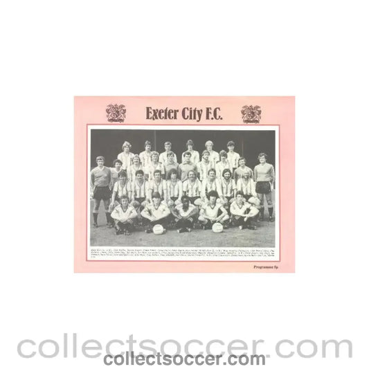 1981 - Exeter City vChelsea official programme 21/08/1981