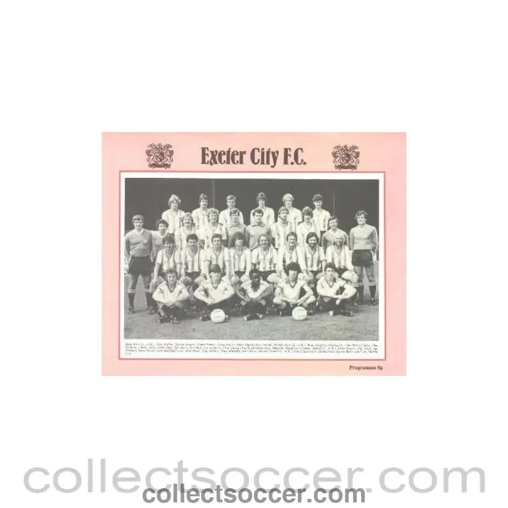 1981 - Exeter City vChelsea official programme 21/08/1981