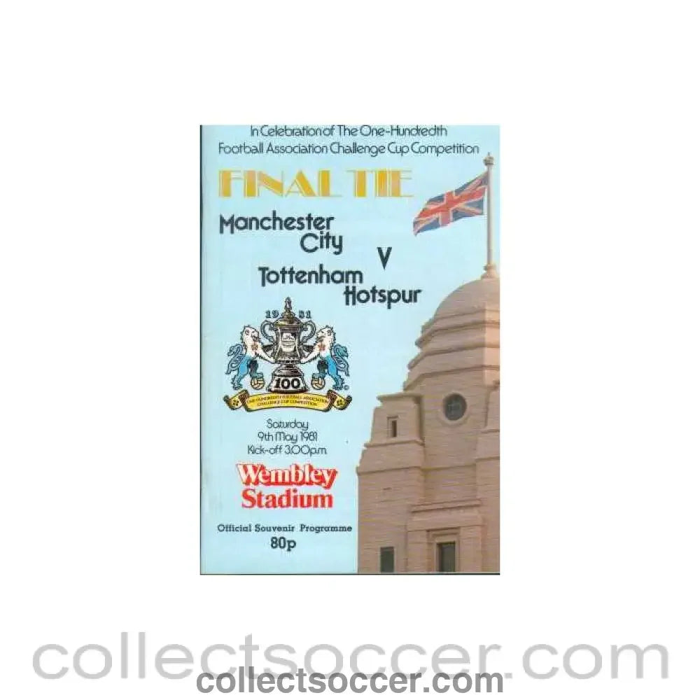 1981 FA Cup Final Programme Manchester City v Tottenham Hotspur