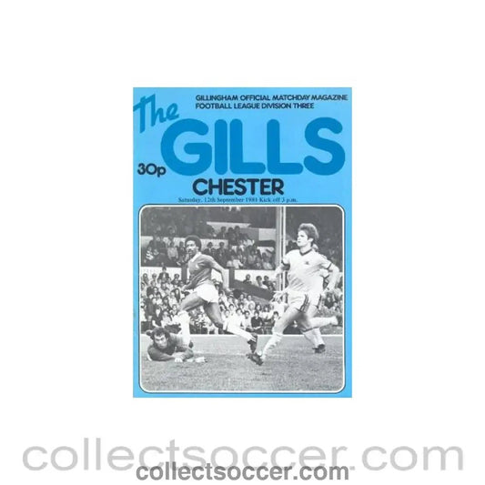 1981 - Gillingham v Chester official programme 12/09/1981 Football League - Collect Soccer