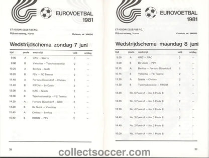1981 Groningen Youth Tournament - Participants included Chelsea, Benfica, PSV, Fortuna, Twente - Collect Soccer