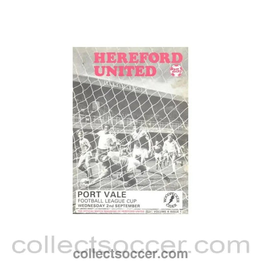 1981 - Hereford United v Port Vale official programme 02/09/1981 Football League - Collect Soccer