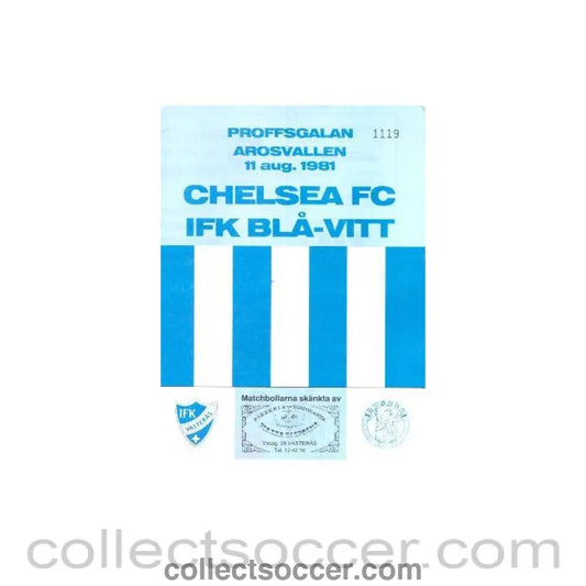 1981 - IFK Vasteras vChelsea official programme 11/08/1981