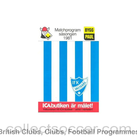 1981 - IFK Vasteras vChelsea official programme 11/08/1981 large issue