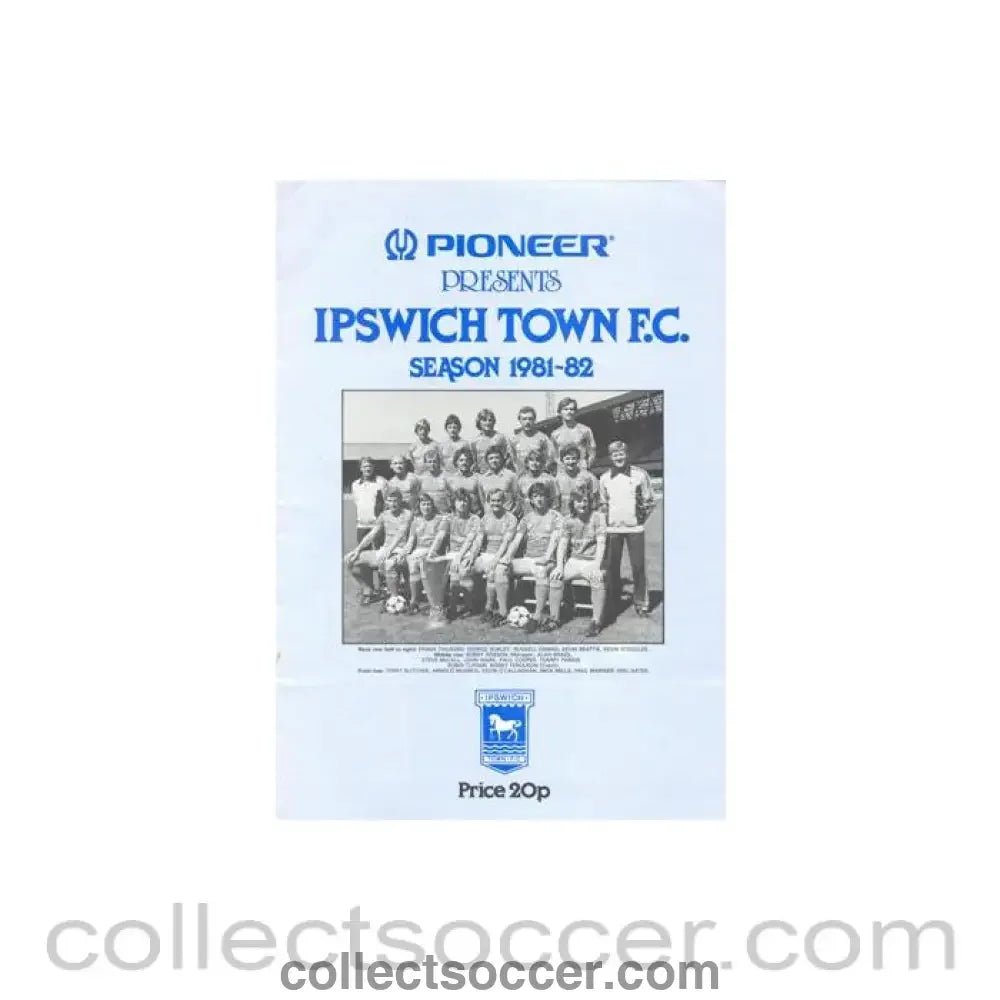 1981 - Ipswich Town F.C. Season 1981-1982 Brochure - Collect Soccer