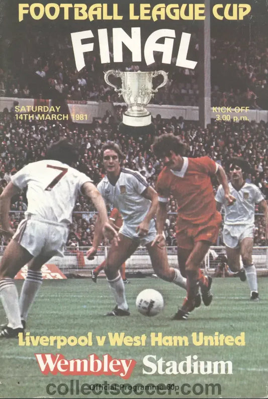 1981 League Cup Final Programme Liverpool v West Ham United