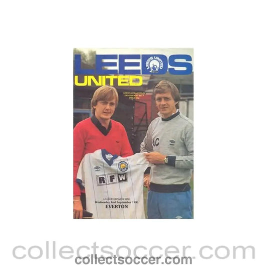 1981 - Leeds United v Everton official programme 02/09/1981 Football League - Collect Soccer