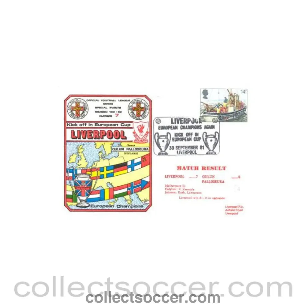 1981 - Liverpool - European Champions Again - First Day Cover 30/09/1981