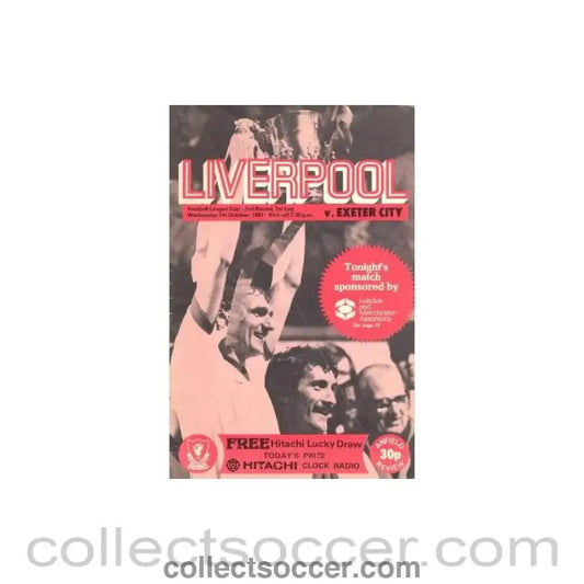 1981 - Liverpool v Exeter City official programme 07/10/1981 - Collect Soccer