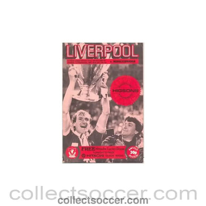 1981 - Liverpool v Moddlesbrough official programme 01/09/1981 - Collect Soccer
