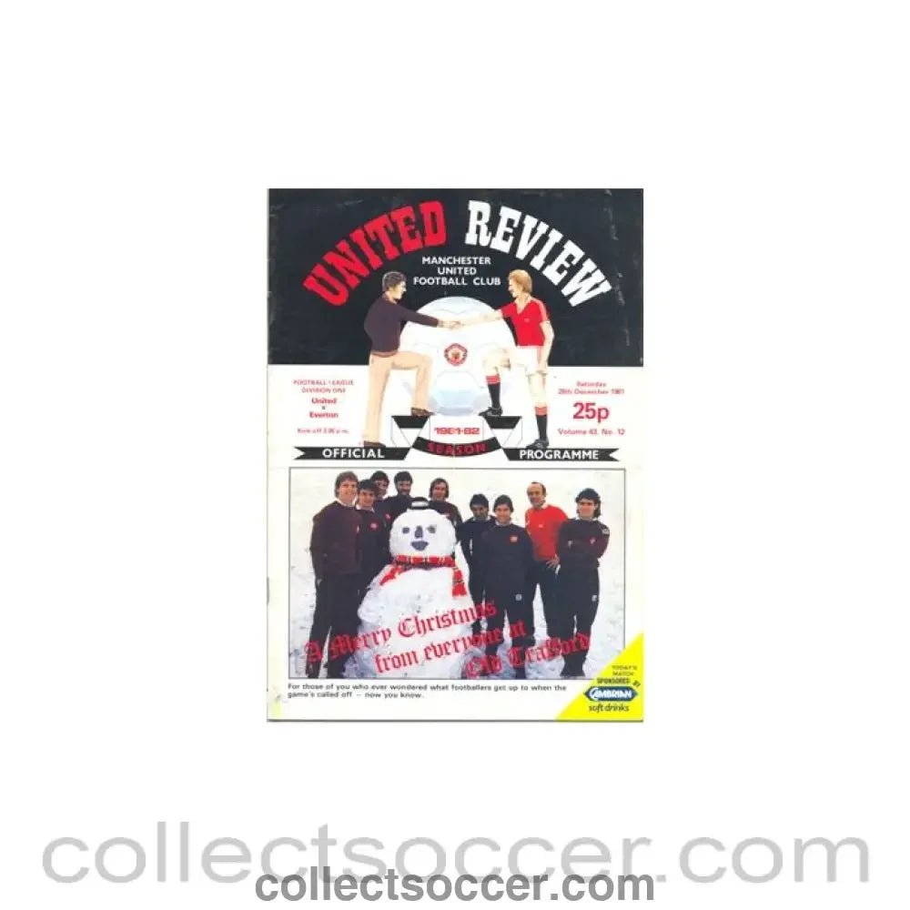 1981 - Manchester United v Everton official programme 26/12/1981 - Collect Soccer