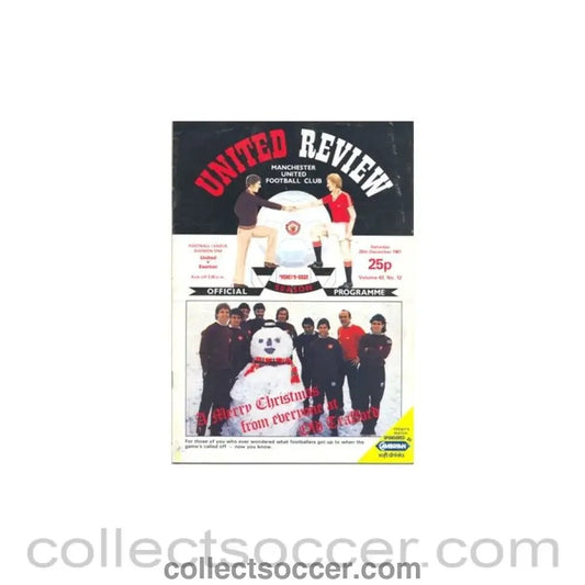 1981 - Manchester United v Everton official programme 26/12/1981 - Collect Soccer
