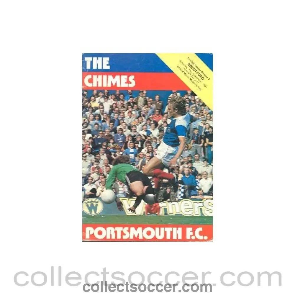 1981 - Portsmouth v Brentford official programme 12/09/1981 - Collect Soccer