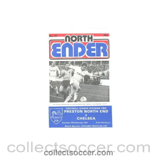 1981 - Preston Northend vChelsea official programme 28/02/1981