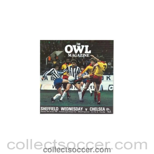 1981 - Sheffield Wednesday vChelsea official programme 10/01/1981 The Owl Magazine