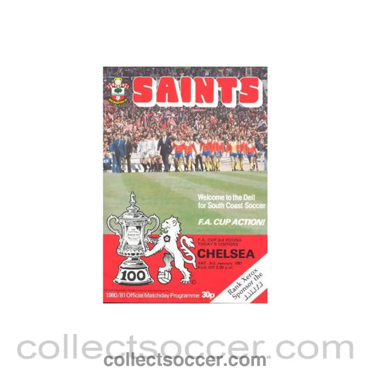 1981 - Southampton vChelsea official programme 03/01/1981 - Collect Soccer