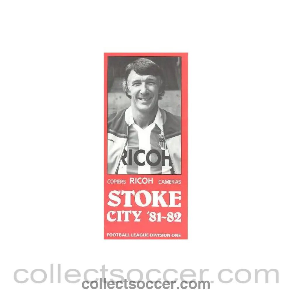 1981 - Stoke City Fixtures 1981-82 - Collect Soccer