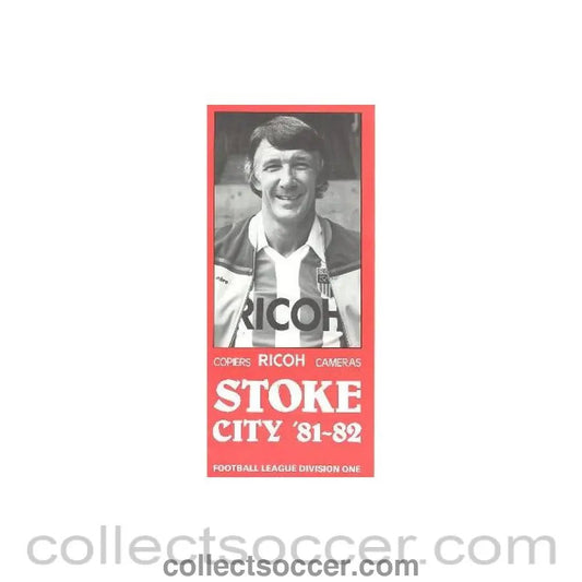 1981 - Stoke City Fixtures 1981-82 - Collect Soccer
