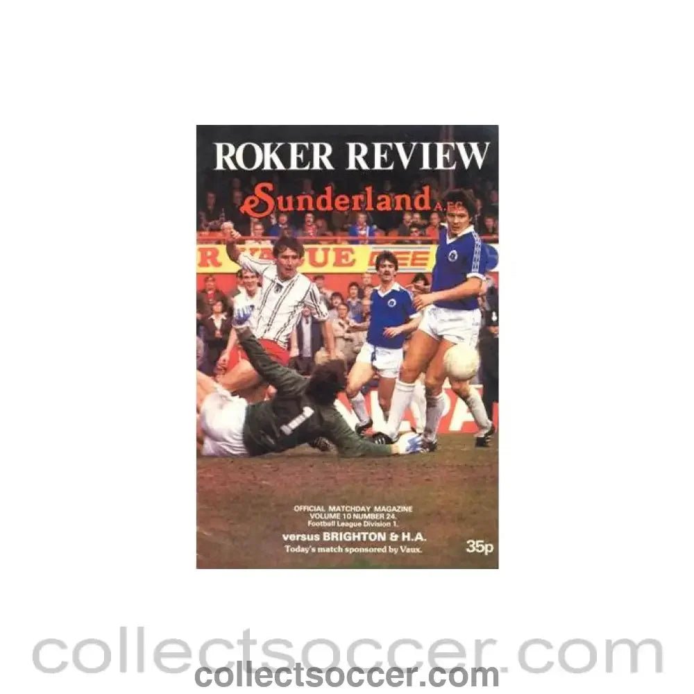 1981 - Sunderland v Brighton & Hove Albion official programme 05/12/1981 Football League Cup - Collect Soccer
