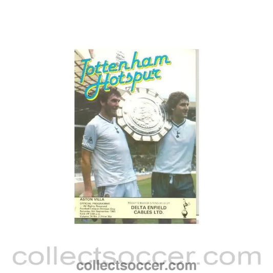 1981 - Tottenham Hotspur v Aston Villa official programme 05/09/1981 Football League - Collect Soccer