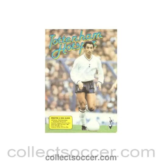1981 - Tottenham Hotspur v Brighton & Hove Albion official programme 24/10/1981 Football League - Collect Soccer