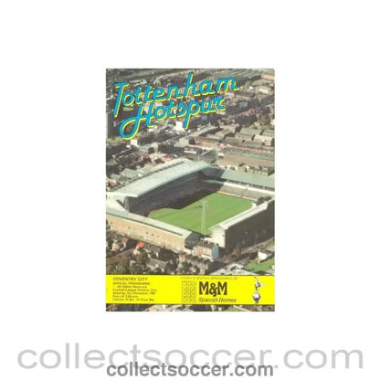 1981 - Tottenham Hotspur v Coventry City official programme 05/12/1981 Football League - Collect Soccer