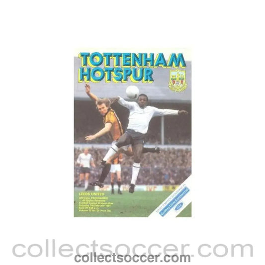 1981 - Tottenham Hotspur v Leeds United official programme 07/02/1981 Football League - Collect Soccer