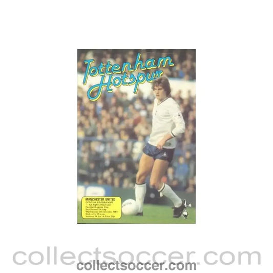 1981 - Tottenham Hotspur v Manchester United official programme 07/10/1981 Football League - Collect Soccer