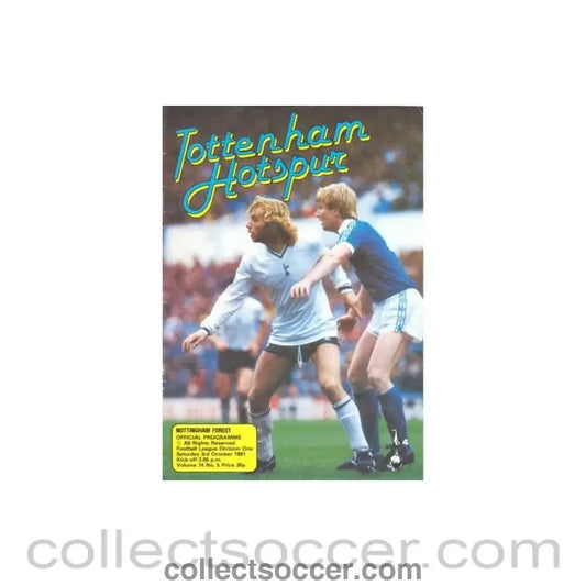 1981 - Tottenham Hotspur v Nottingham Forest official programme 03/10/1981 Football League - Collect Soccer