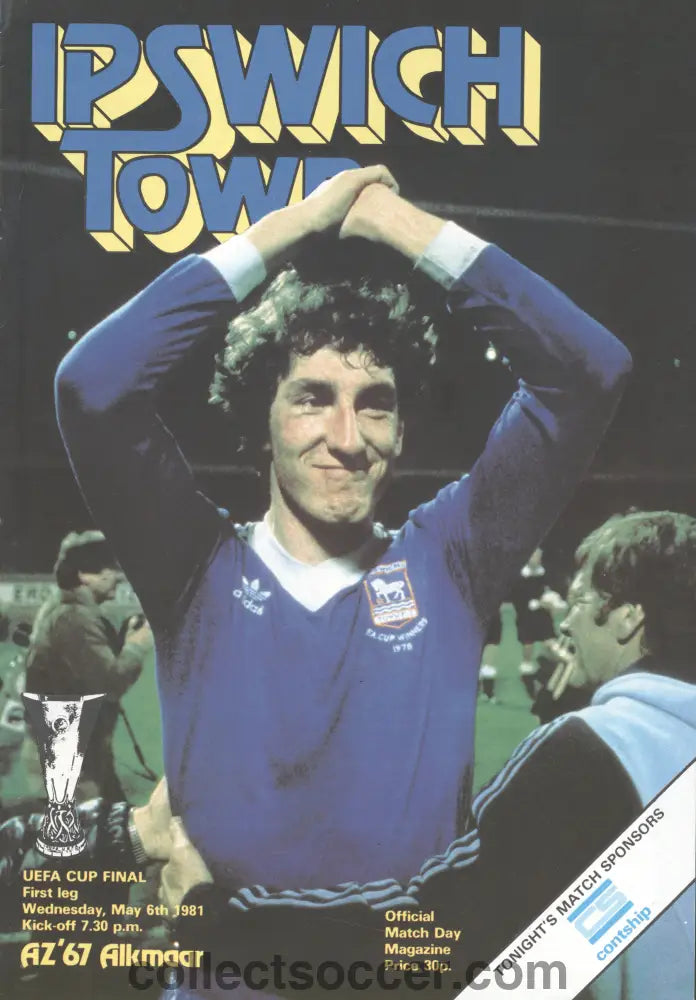 1981 UEFA Cup Final 1st Leg Programme Ipswich Town v AZ Alkmaar