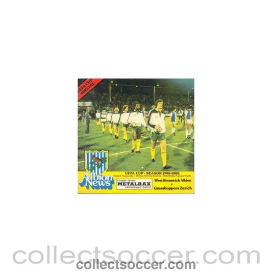 1981 - West Bromwich Albion v Grasshoppers Zurich 1981 - 1982 UEFA Cup - Collect Soccer