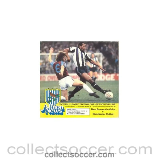 1981 - West Bromwich Albion v Manchester United official programme 17/10/1981 Football League - Collect Soccer