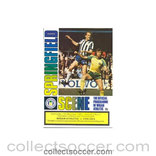 1981 - Wigan vChelsea official programme 11/11/1981