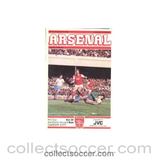 1982 - Arsenal v Cardiff City official programme 05/10/1982 Milk Cup
