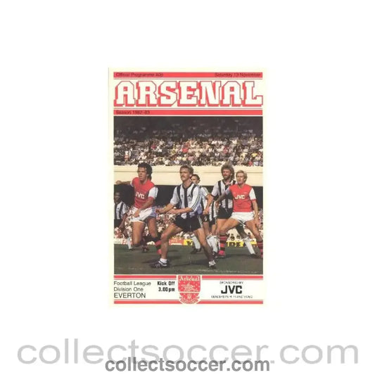 1982 - Arsenal v Everton official programme 13/11/1982 Football League