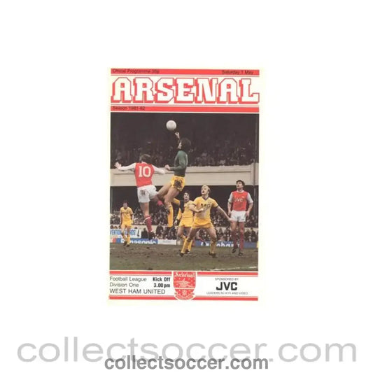 1982 - Arsenal v West Ham United official programme 01/05/1982 Football League