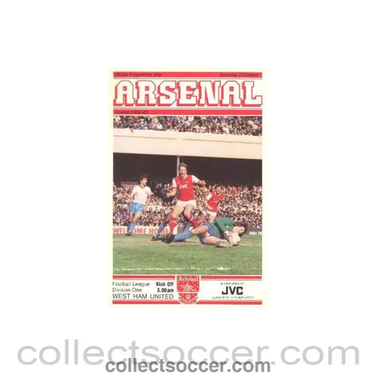 1982 - Arsenal v West Ham United official programme 02/10/1982 Football League