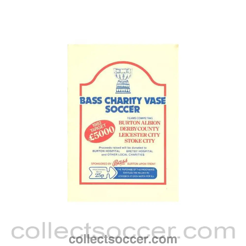 1982 - Bass Charity Vase Soccer competition official programme 1982