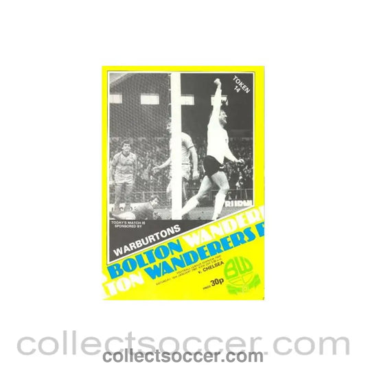 1982 - Bolton Wanderers vChelsea official programme 16/01/1982