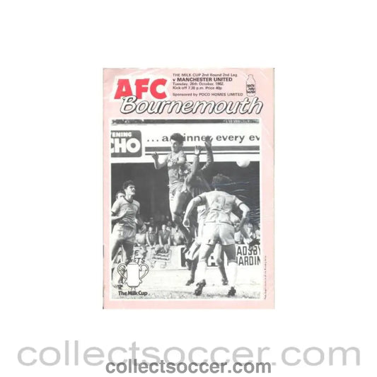 1982 - Bournemouth v Manchester United official programme 26/10/1982 Milk Cup
