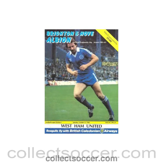 1982 - Brighton & Hove Albion v West Ham United official programme 23/10/1982