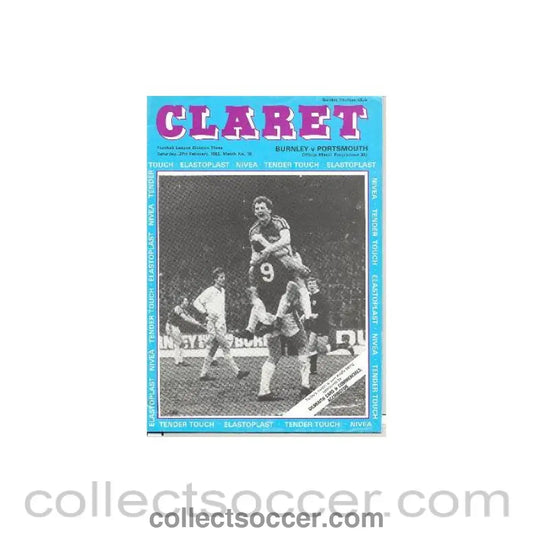 1982 - Burnley v Portsmouth official programme 27/02/1982 Football League