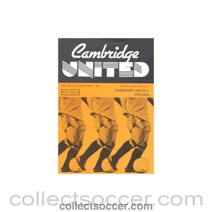 1982 - Cambridge United vChelsea official programme 28/08/1982 - Collect Soccer