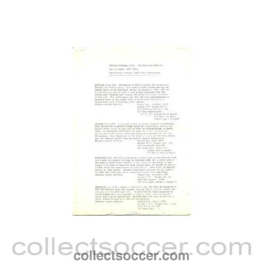 1982 - Chelsea Pen Pictures 1982-1983