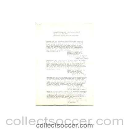 1982 - Chelsea Pen Pictures 1982-1983 - Collect Soccer