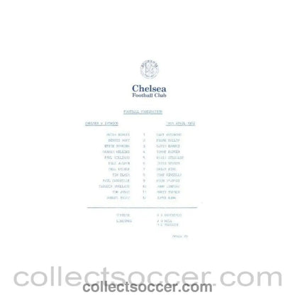 1982 - Chelsea v Ipswich Town Official Programme 19/04/1982 Reserves - Collect Soccer